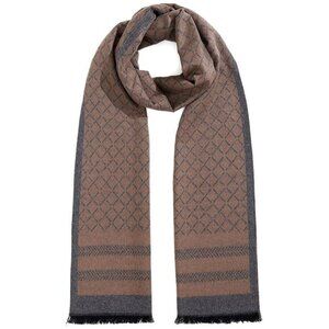 Winter Warm Scarf Soft Long Plaid Khaki Grey